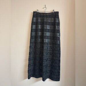 NWT Anne Fontaine Paris France Designer Lace Panel Skirt Size 42 (US Med ) Black